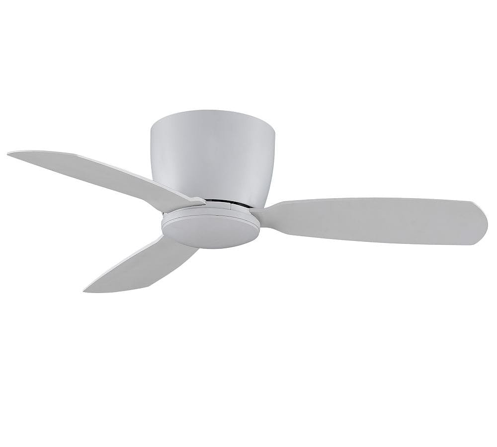 Sleek Matte White 44" Smart LED Ceiling Fan with Remote