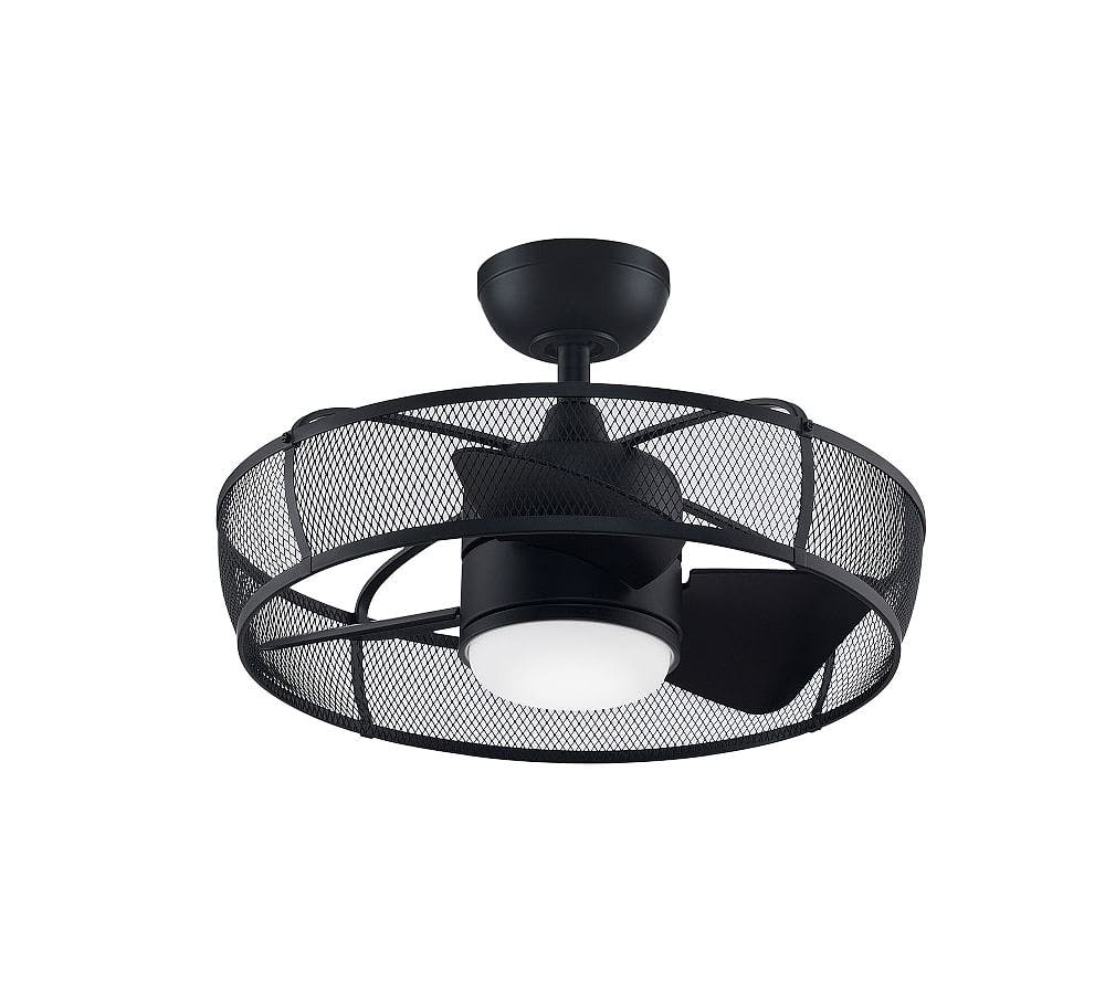 Sleek Black 20" Smart Chandelier Ceiling Fan with LED Light