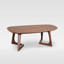 Sculptural Ash Wood Oval Coffee Table (42")
