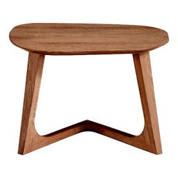 Sculptural Ash Wood Side Table (24")