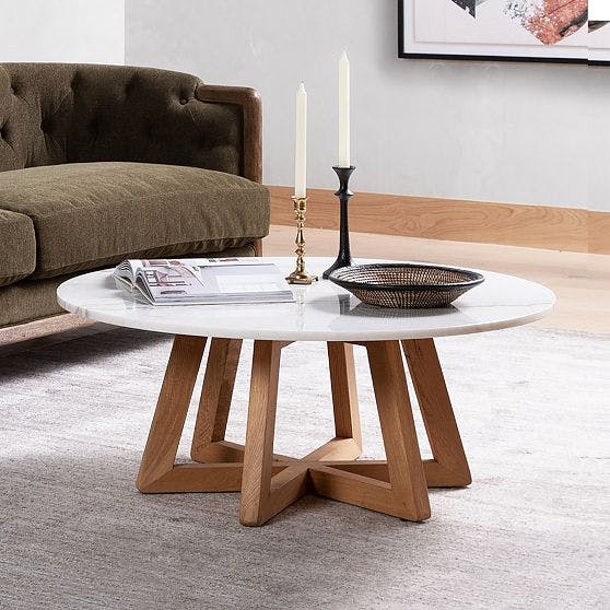 Fanned Base Round Coffee Table (40")