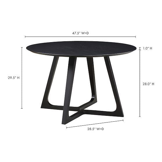 Sculptural Ash Wood Round Dining Table (47.5")