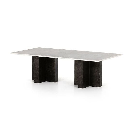 Aluminum Cross Base 55" Rectangle Coffee Table