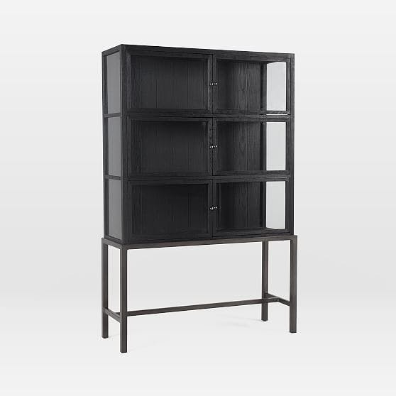 Spencer 45.75" Drifted Black Tall Curio Cabinet