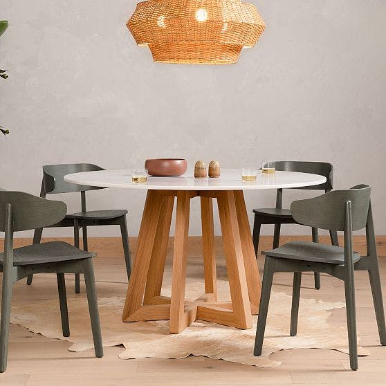 Fanned Base Round Dining Table (42"- 55")