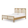 Allie Coastal Light Brown Oak Wood Natural Woven Cane Classic Bed - King