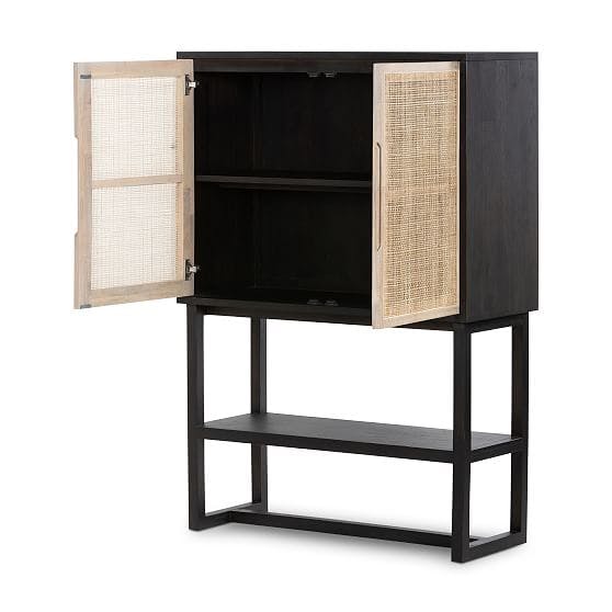 Yvette 40" Woven Tall Rectangle Accent Cabinet