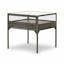 Payson 24" Grey Metal and Clear Glass Square Side Table
