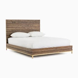 Reclaimed Wood & Iron Base Bed
