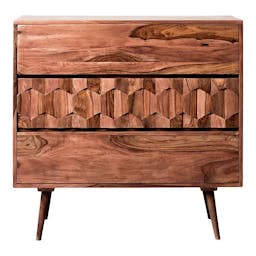 Modern Geo Wood 3-Drawer Dresser (37.5")