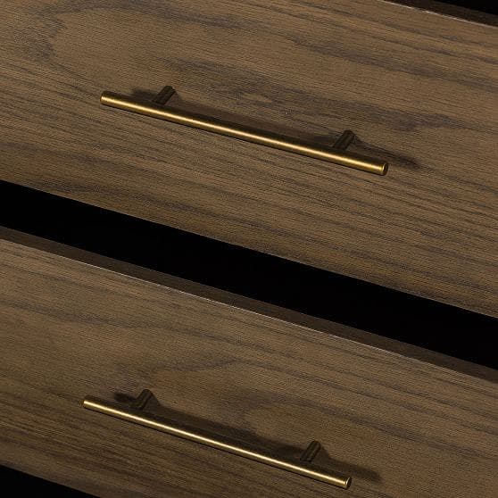 Oak Wood Wrapped 6-Drawer Dresser (65")