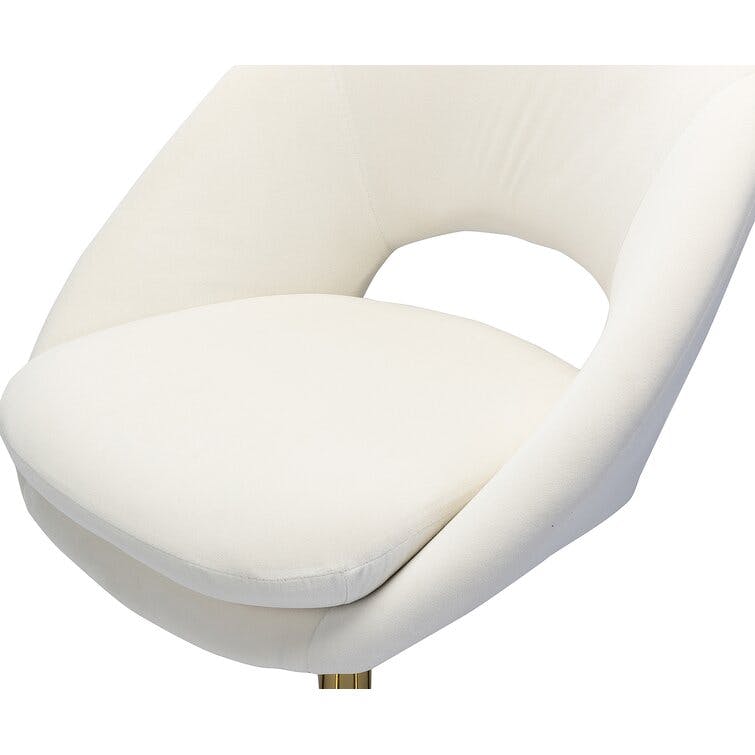 Hector Velvet Adjustable Tan Ergonomic Task Chair with Open Back