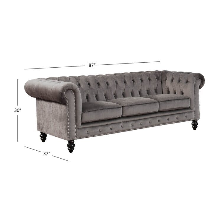 Ophelie 85" Upholstered Chesterfield Sofa