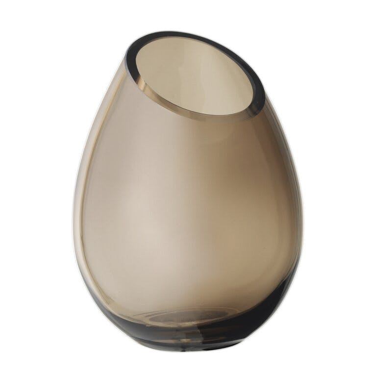 Drop 6.5"x4.9" Coffee Handmade Glass Table Vase