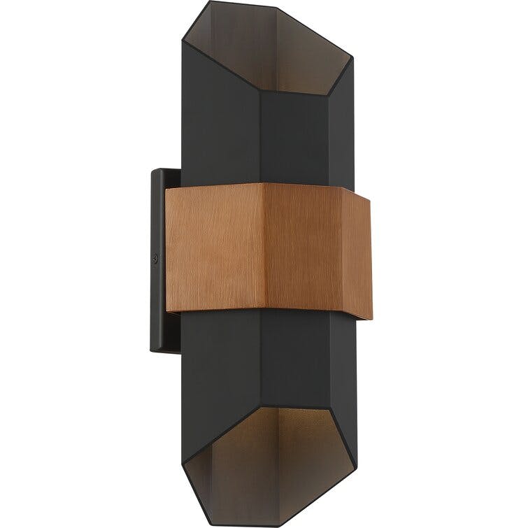 Betton Matte Black 1 - Bulb Integrated LED Outdoor Armed Sconce