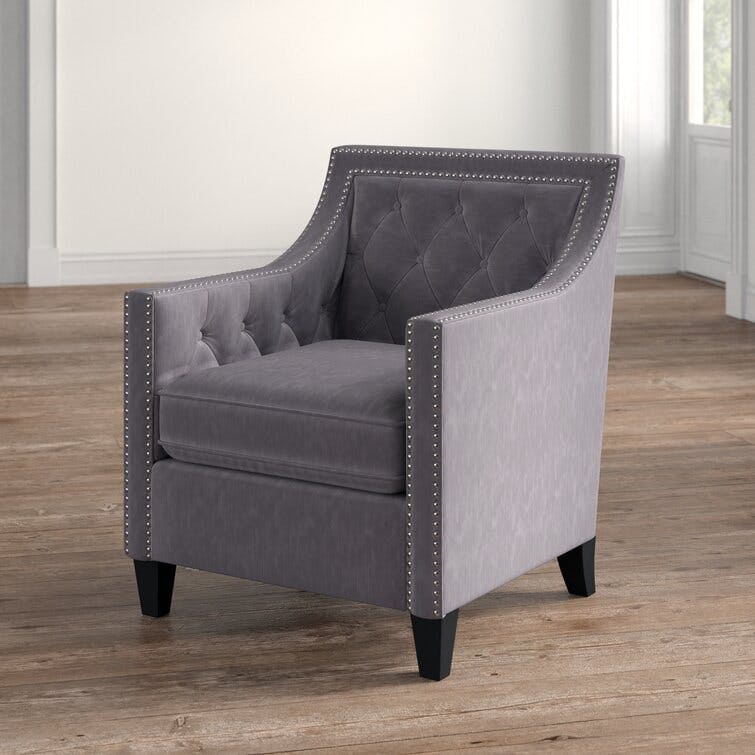 Roxanne Gun Metal Upholstered Accent Chair