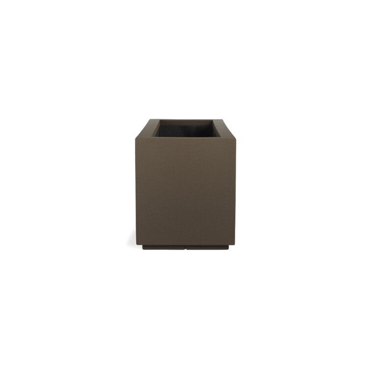 PolyStone Milan Tall Modern Outdoor/Indoor Rectangular Trough Planter, 46" L X 17" W X 19" H, Lightweight, Heavy Duty, Weather Resistant, Polymer Finish, Commercial and Residential (Chocolate Brown)