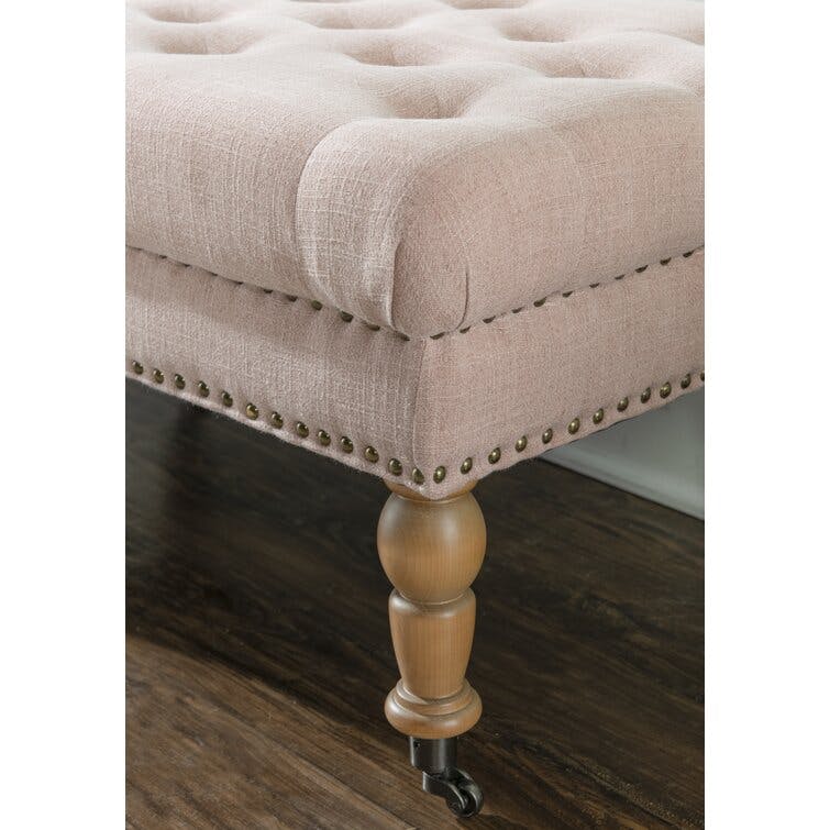 Landis 62" Backless Upholstered Tufted Bench with Nailhead Trim