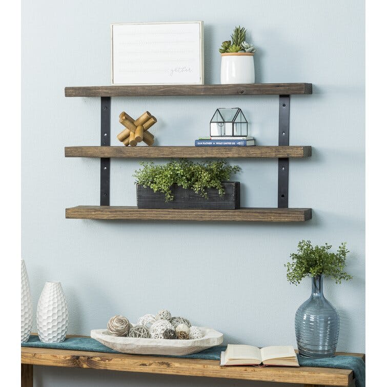 Serene 3-Piece Pine Solid Wood Tiered Shelf