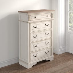 Realyn 5 Drawer Chest Chipped White - Signature Design by Ashley