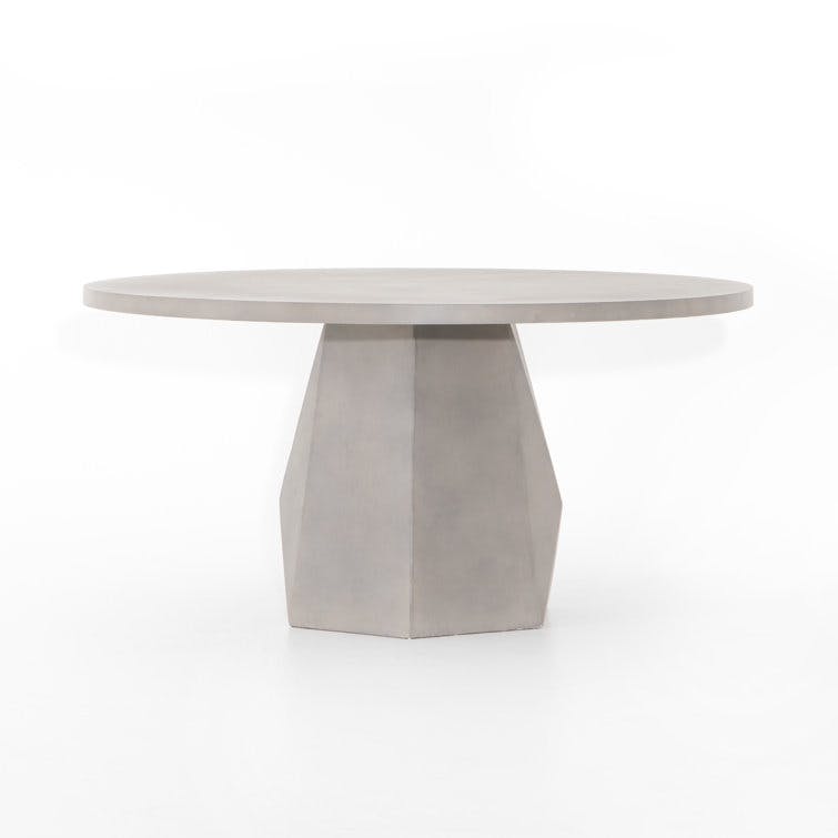 Schuller 60"W Gray Round Concrete Outdoor Dining Table