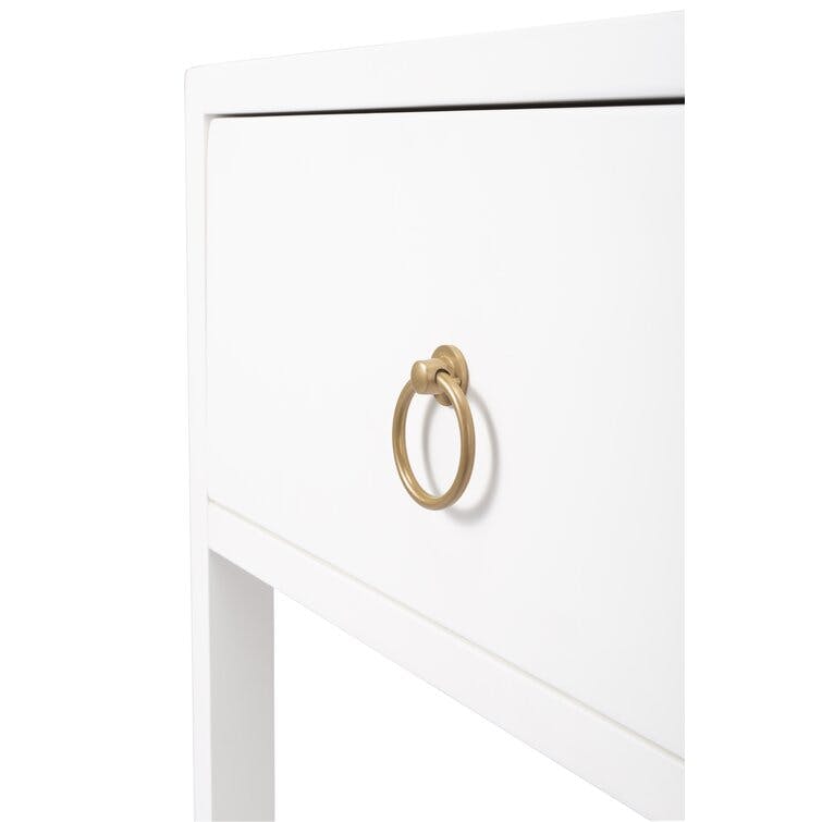 Elin 1-Drawer White Wood End Table