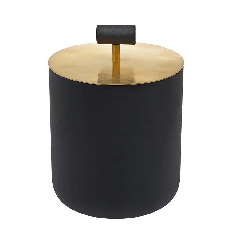 Elegant Black and Gold Insulated Ice Bucket for Outdoor Entertaining