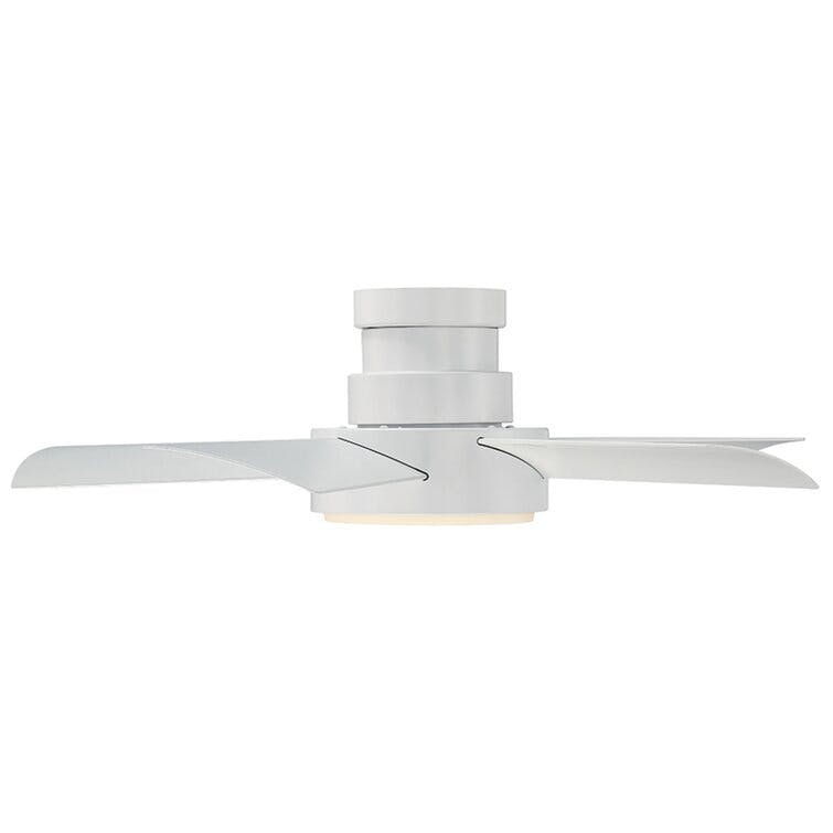 Vox 5 - Blade Outdoor LED Smart Flush Mount Ceiling Fan with Wall and Remote Control and Light Kit Included