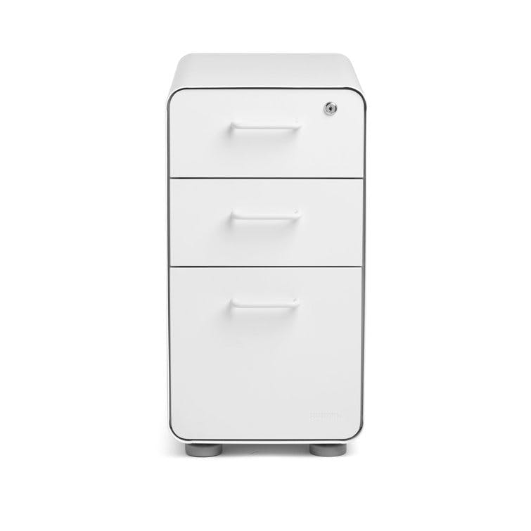 Slim Stow White 3-Drawer Vertical File Cabinet