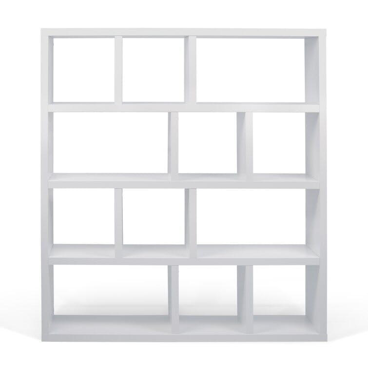 Stetson 78"H x 59"W Pure White Geometric Bookcase