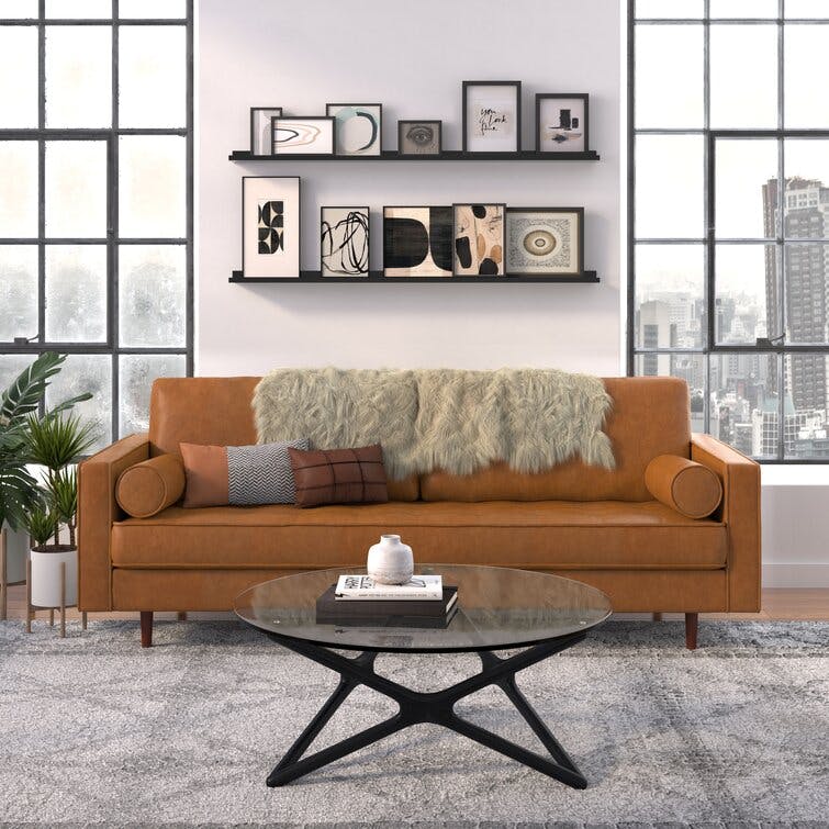 Geo 84'' Genuine Leather Sofa