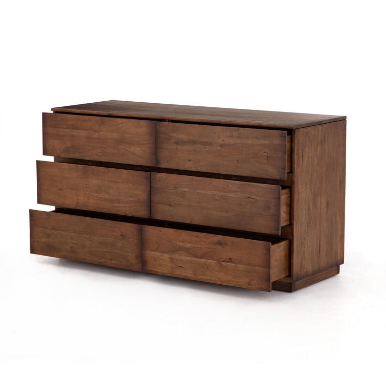 Arturo Wide Acacia Wood 6-Drawer Dresser
