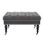 Isabelle 35" Charcoal Square Tufted Nailhead Trim Ottoman
