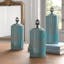 American Atelier 3-Piece Blue Ceramic Canister Set with Airtight Lids