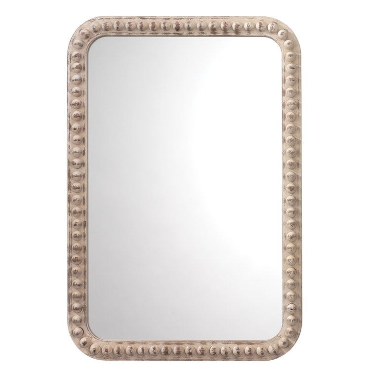Audrey 26"x38" White Washed Wood Rectangle Wall Mirror