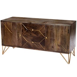 Butler Specialty Alda Wood and Brass Metal Inlay Sideboard