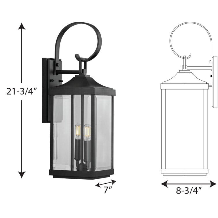 Crawley 2 - Bulb 21.75" H Beveled Glass Outdoor Wall Lantern