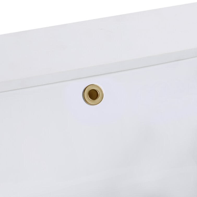 Terra 24" Walnut Satin Brass White Granite Single Bathroom Vanity