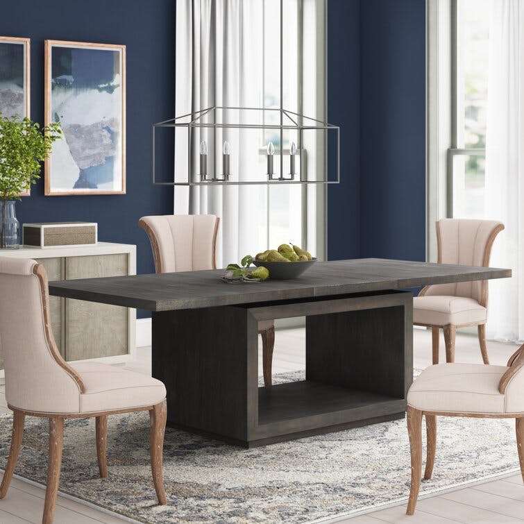 Oxford Modern Extendable Dining Table in Distressed Basalt Gray