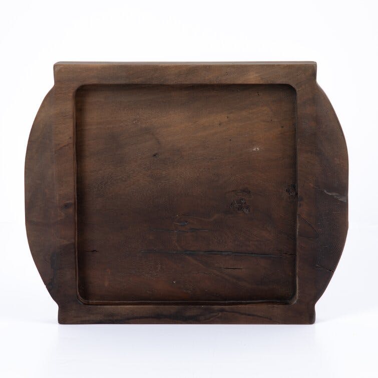 Lylah Carbonized Black Round Solid Wood Tray