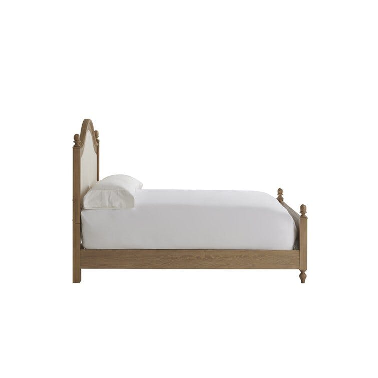 Penelope Arched White Upholstered King Bed