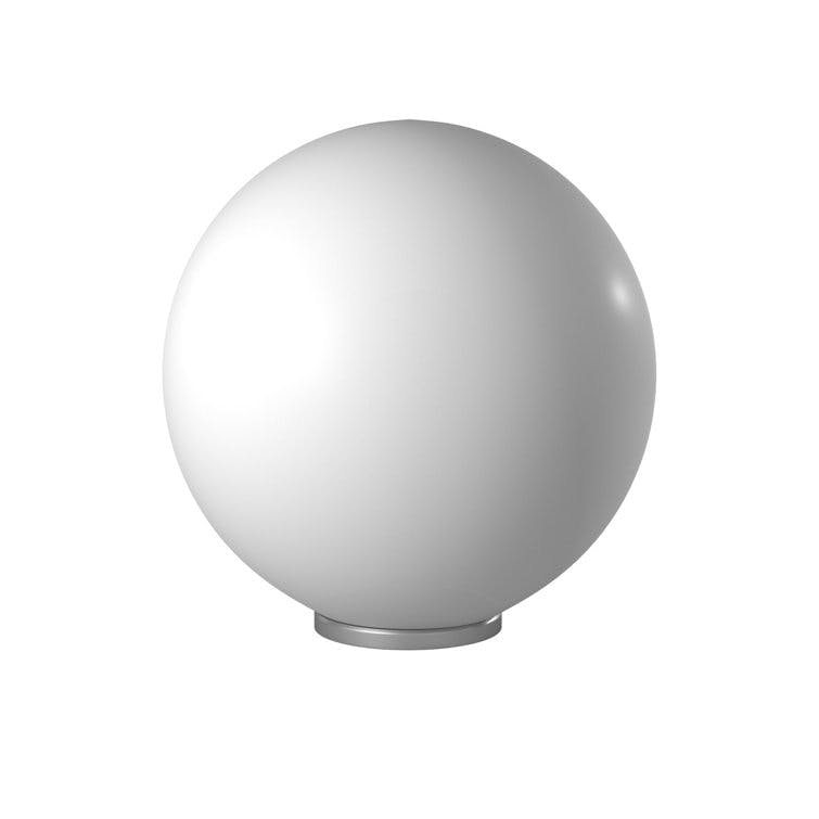 Mia 12" Silver Metal Globe Table Lamp with Frosted Opal