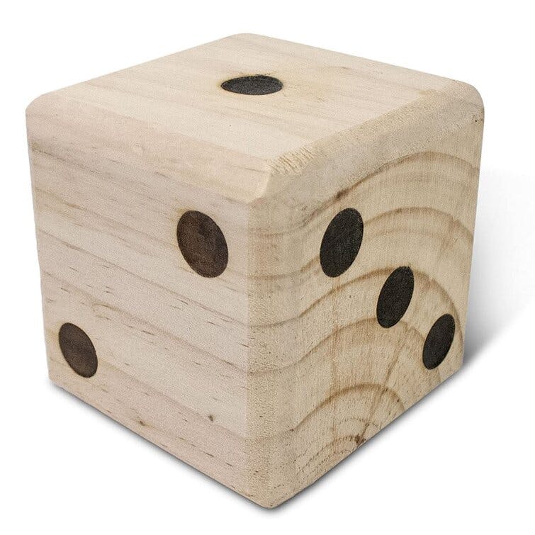 Oversized Wooden Giant Yard Dice with Carrying Case