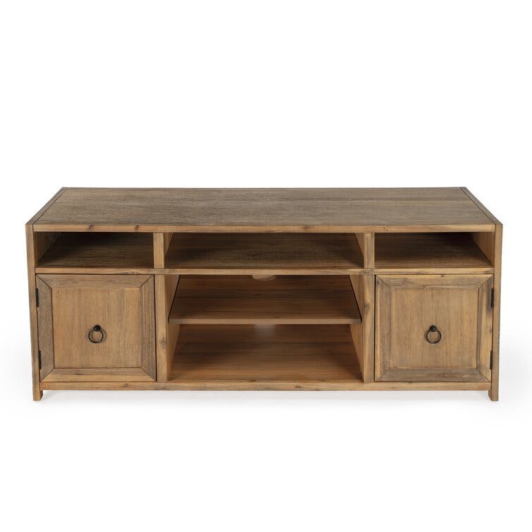 Elin 65" Natural Wood Media Console with Storage
