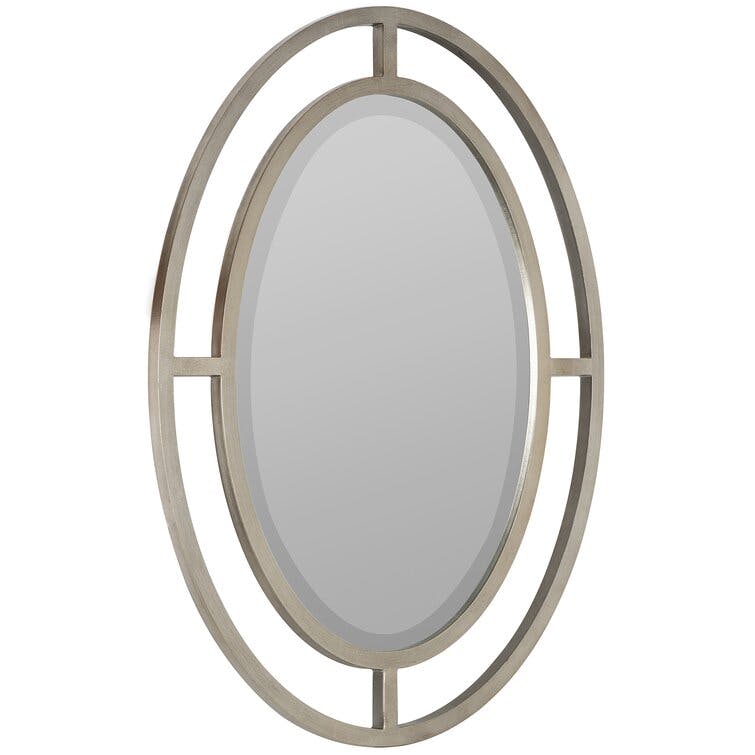 Samia Oval Silver Wall Mirror