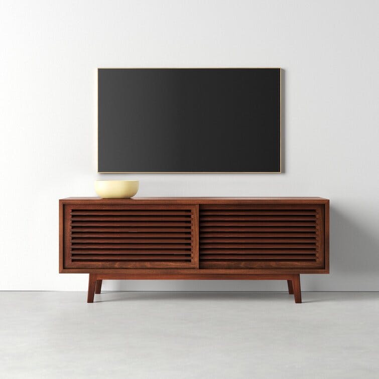 Gallery Solid Walnut Mid Century Modern TV Stand for TVs up to 60"