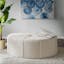 Christopher 48.5" Cream Tufted Oval Cocktail Ottoman