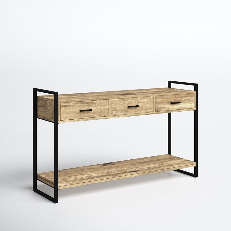 Navelina 54.3" Natural Solid Wood Console Table