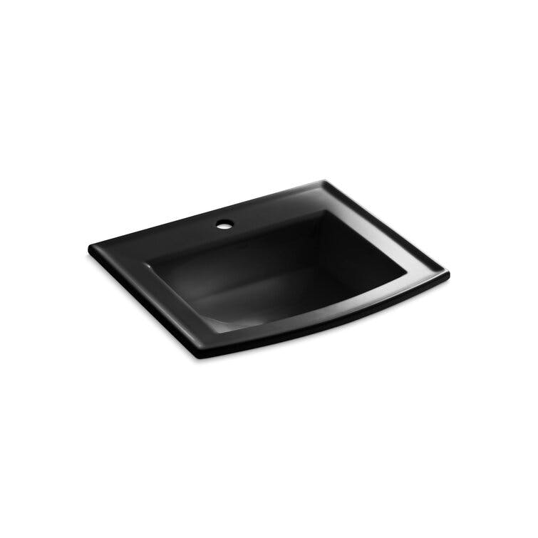 Archer® Vitreous China Rectangular Drop-In Bathroom Sink with Overflow