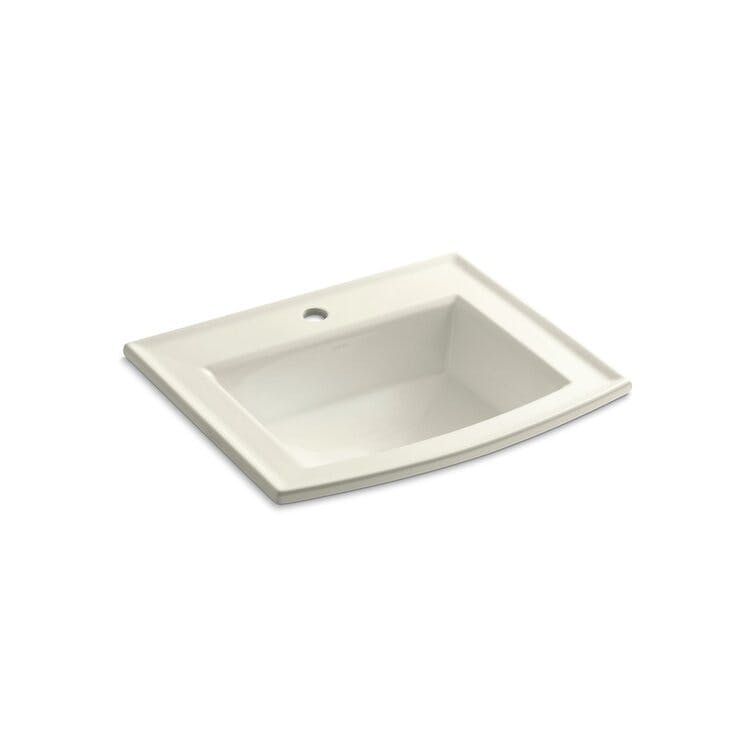 Archer Vitreous China Rectangular Drop-In Bathroom Sink with Overflow